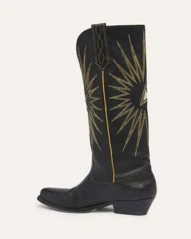 Golden Goose Wish Star Embroidered Leather Western Boots | Thumbnail 4