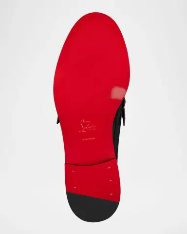 Christian Louboutin Men's Abrasivato Leather Red-Sole Penny Loafers | Thumbnail 4 Christian Louboutin Men's Abrasivato Leather Red-Sole Penny Loafers | Thumbnail 4