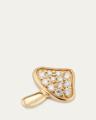 Sydney Evan 14K Yellow Gold Small Mushroom Diamond Stud Earring, Single | Thumbnail 3 Sydney Evan 14K Yellow Gold Small Mushroom Diamond Stud Earring, Single | Thumbnail 3