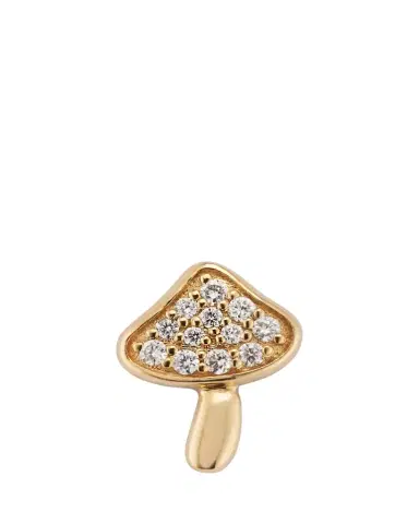 Sydney Evan 14K Yellow Gold Small Mushroom Diamond Stud Earring, Single | Thumbnail 1 Sydney Evan 14K Yellow Gold Small Mushroom Diamond Stud Earring, Single | Thumbnail 1