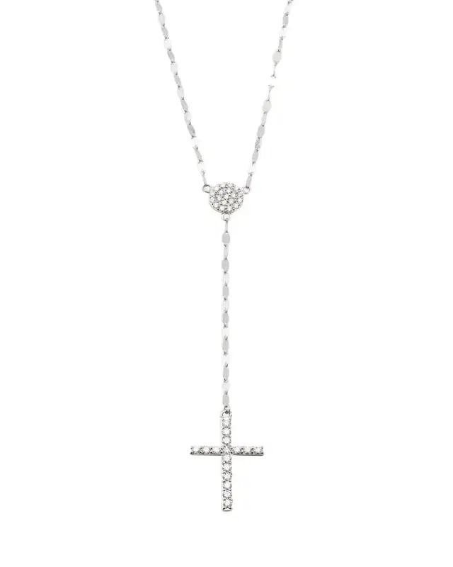 Lana 14K Gold Femme Fatale Crossary Necklace with Diamonds