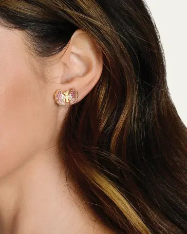 Anabel Aram Jewelry Cubic Zirconia Butterfly Stud Earrings | Thumbnail 2
