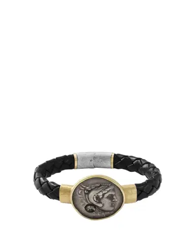 JORGE ADELER Men's Authentic Alexander the Great Coin Leather Bracelet | Thumbnail 1 JORGE ADELER Men's Authentic Alexander the Great Coin Leather Bracelet | Thumbnail 1