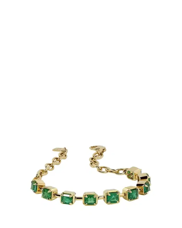 One-of-a-Kind Capsule Cushion-Cut Emerald Bracelet
