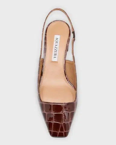 Aquazzura Ginza Croco Slingback Ballerina Pumps | Thumbnail 3 Aquazzura Ginza Croco Slingback Ballerina Pumps | Thumbnail 3