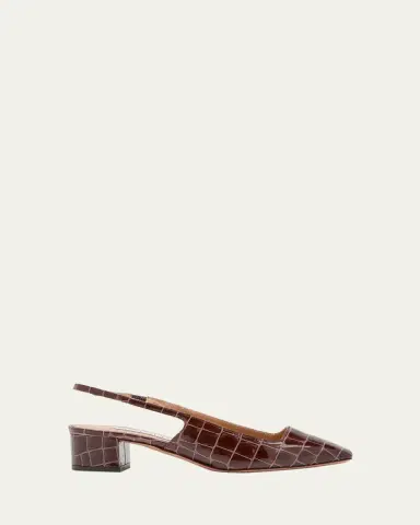 Aquazzura Ginza Croco Slingback Ballerina Pumps | Thumbnail 5 Aquazzura Ginza Croco Slingback Ballerina Pumps | Thumbnail 5