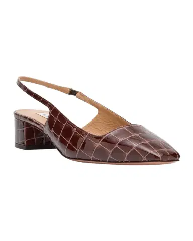 Aquazzura Ginza Croco Slingback Ballerina Pumps | Thumbnail 1 Aquazzura Ginza Croco Slingback Ballerina Pumps | Thumbnail 1