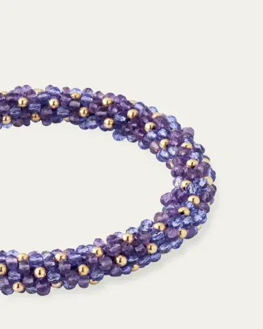 Meredith Frederick 14K Gold and Amethyst Roll On Bracelet | Thumbnail 3
