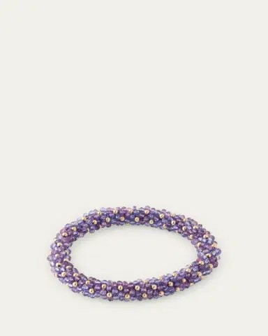 Meredith Frederick 14K Gold and Amethyst Roll On Bracelet | Thumbnail 4