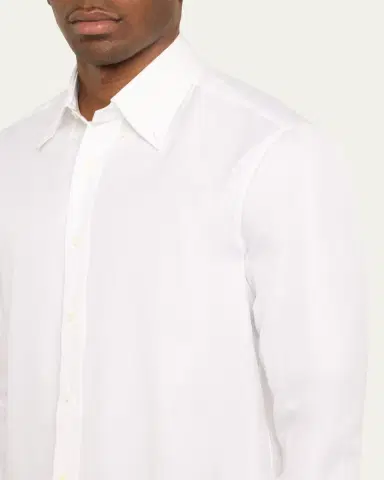 Brunello Cucinelli Men's Sea Island Cotton Sport Shirt | Thumbnail 5