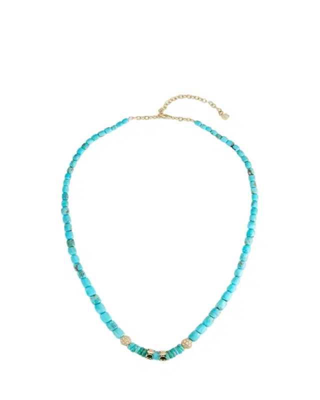 Sydney Evan Turquoise Barrels Rondelle Necklace
