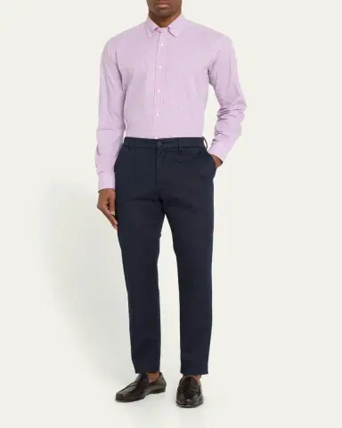 Bergdorf Goodman Men's Cotton Micro-Check Sport Shirt | Thumbnail 2