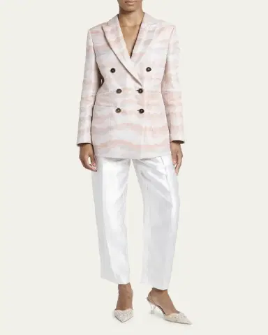 Giorgio Armani Wave Print Jacquard Double-Breasted Blazer | Thumbnail 2
