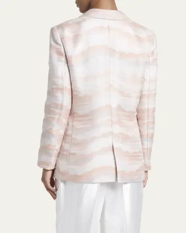 Giorgio Armani Wave Print Jacquard Double-Breasted Blazer | Thumbnail 3
