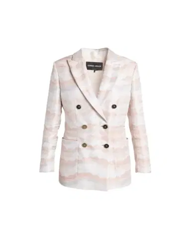 Giorgio Armani Wave Print Jacquard Double-Breasted Blazer | Thumbnail 1