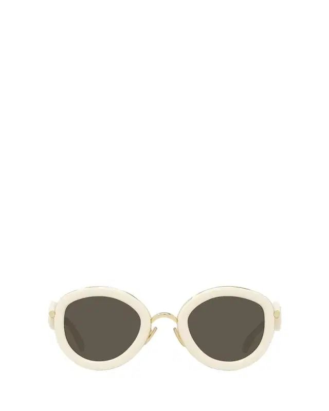 Golden Anagram Acetate Round Sunglasses