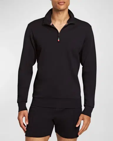 Orlebar Brown Men's Isar Quarter-Zip Sweatshirt | Thumbnail 3 Orlebar Brown Men's Isar Quarter-Zip Sweatshirt | Thumbnail 3