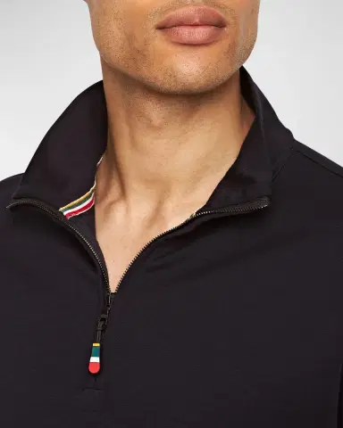 Orlebar Brown Men's Isar Quarter-Zip Sweatshirt | Thumbnail 4 Orlebar Brown Men's Isar Quarter-Zip Sweatshirt | Thumbnail 4