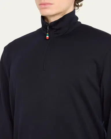Orlebar Brown Men's Isar Quarter-Zip Sweatshirt | Thumbnail 9 Orlebar Brown Men's Isar Quarter-Zip Sweatshirt | Thumbnail 9