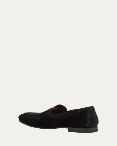 Santoni Men's Carlos Suede Penny Loafers | Thumbnail 2 Santoni Men's Carlos Suede Penny Loafers | Thumbnail 2