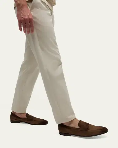 Santoni Men's Carlos Suede Penny Loafers | Thumbnail 18 Santoni Men's Carlos Suede Penny Loafers | Thumbnail 18