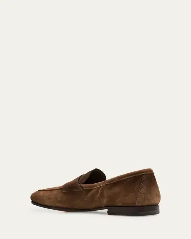 Santoni Men's Carlos Suede Penny Loafers | Thumbnail 20 Santoni Men's Carlos Suede Penny Loafers | Thumbnail 20