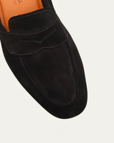 Santoni Men's Carlos Suede Penny Loafers | Thumbnail 3 Santoni Men's Carlos Suede Penny Loafers | Thumbnail 3