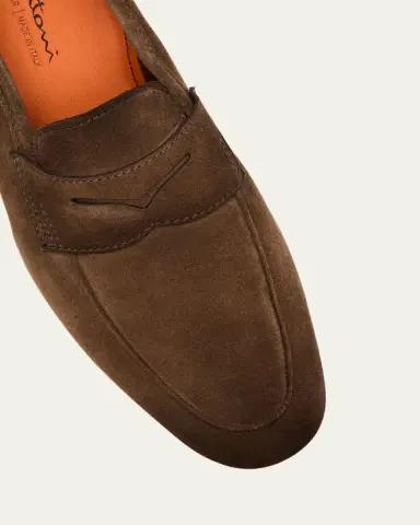 Santoni Men's Carlos Suede Penny Loafers | Thumbnail 21 Santoni Men's Carlos Suede Penny Loafers | Thumbnail 21