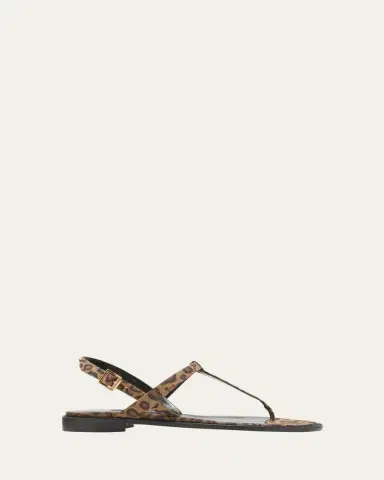 Manolo Blahnik Hata Leopard Thong Slingback Sandals | Thumbnail 3