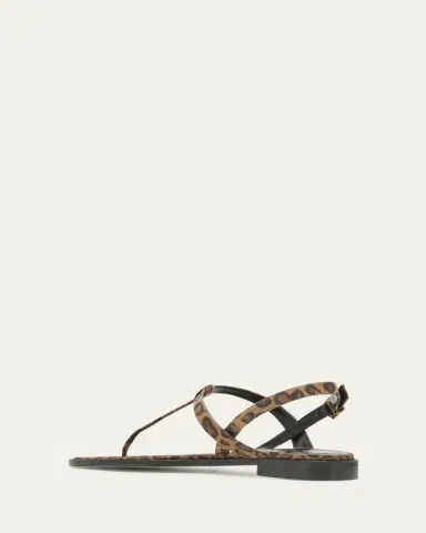 Manolo Blahnik Hata Leopard Thong Slingback Sandals | Thumbnail 6