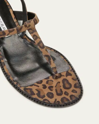 Manolo Blahnik Hata Leopard Thong Slingback Sandals | Thumbnail 7