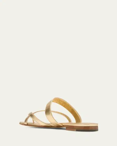 Manolo Blahnik Susa Metallic Crisscross Flat Sandals | Thumbnail 4 Manolo Blahnik Susa Metallic Crisscross Flat Sandals | Thumbnail 4