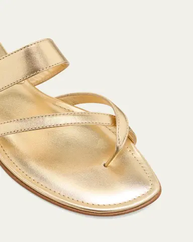 Manolo Blahnik Susa Metallic Crisscross Flat Sandals | Thumbnail 5 Manolo Blahnik Susa Metallic Crisscross Flat Sandals | Thumbnail 5