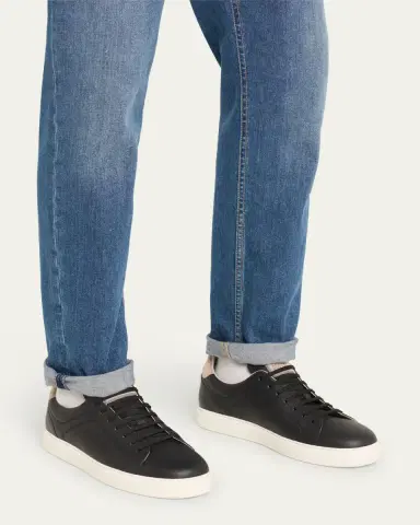 Brunello Cucinelli Men's Grained Calfskin Low-Top Sneakers | Thumbnail 2 Brunello Cucinelli Men's Grained Calfskin Low-Top Sneakers | Thumbnail 2