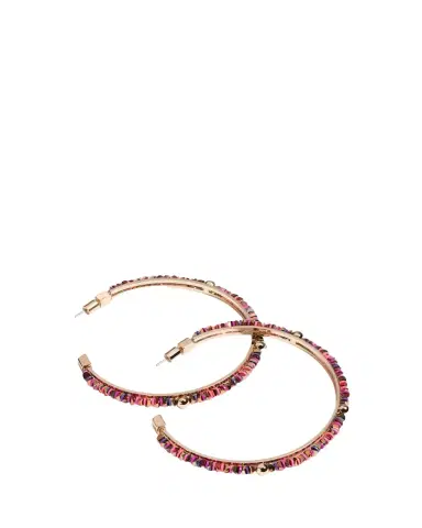 Elsie Frieda Everyday Ball Hoop Earrings in Crimson Light | Thumbnail 1
