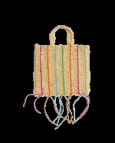 Maria La Rosa Margherita Striped Fringe Tote Bag | Thumbnail 2