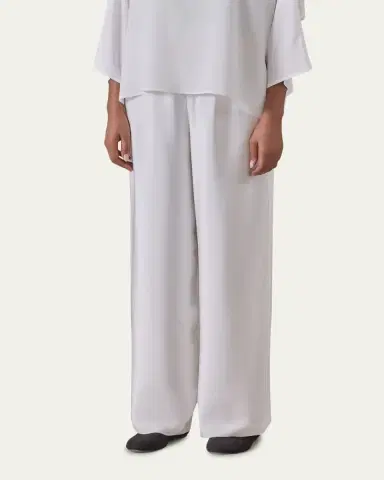 Eskandar Flared Midweight Crepe Trousers | Thumbnail 4