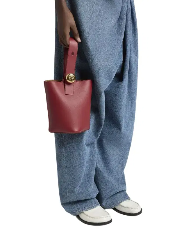 Mini Pebbled Leather Bucket Bag