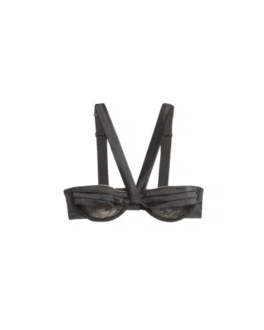 Livy Grenelle Lace & Pleated Satin Bustier Bra | Thumbnail 1 Livy Grenelle Lace & Pleated Satin Bustier Bra | Thumbnail 1