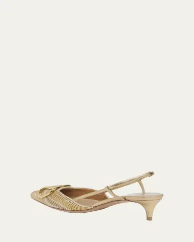 Valentino Garavani VLogo Medallion Metallic Slingback Pumps | Thumbnail 8 Valentino Garavani VLogo Medallion Metallic Slingback Pumps | Thumbnail 8