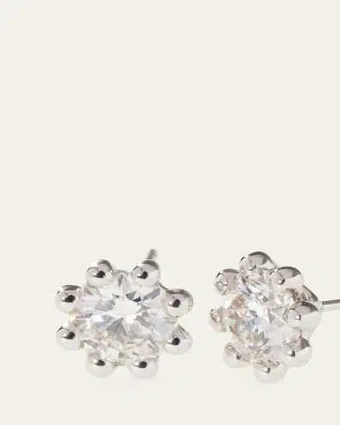 Oscar Massin Beaded 18K Recycled Gold and Lab Grown Diamond Medium Stud Earrings | Thumbnail 2 Oscar Massin Beaded 18K Recycled Gold and Lab Grown Diamond Medium Stud Earrings | Thumbnail 2