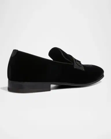Ferragamo Men's Lapo Velvet Loafers | Thumbnail 2