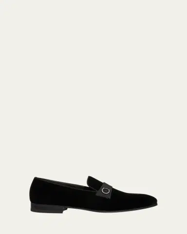 Ferragamo Men's Lapo Velvet Loafers | Thumbnail 5