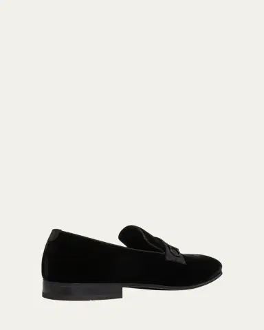Ferragamo Men's Lapo Velvet Loafers | Thumbnail 7