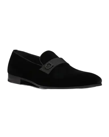 Ferragamo Men's Lapo Velvet Loafers | Thumbnail 1