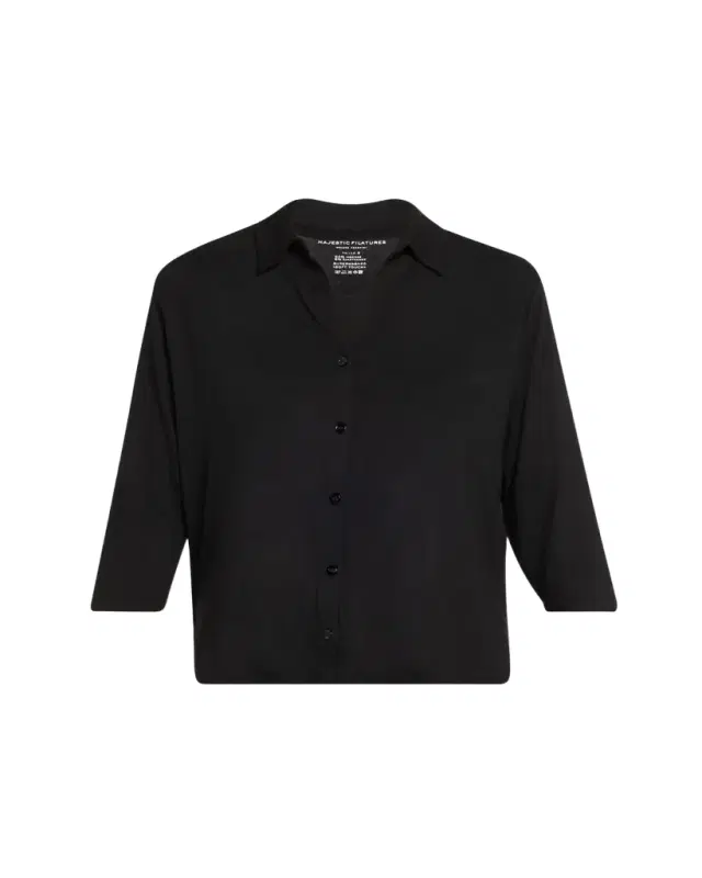 Majestic Filatures Soft Touch Semi-Relaxed Button-Front Shirt