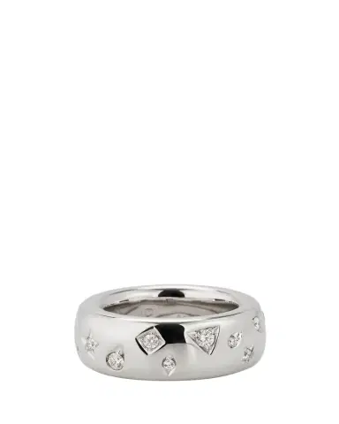 Pomellato 18K White Gold Iconica Ring with Fancy Set Diamonds | Thumbnail 1 Pomellato 18K White Gold Iconica Ring with Fancy Set Diamonds | Thumbnail 1