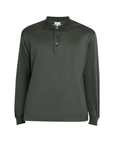 Charvet Men's Cashmere and Silk Knit Long-Sleeve Polo Shirt | Thumbnail 1