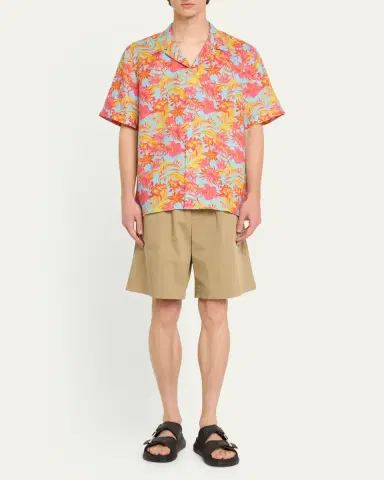 Vilebrequin Men's Tahiti Flower-Print Camp Shirt | Thumbnail 2