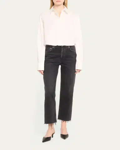 Simkhai Renata Cropped Button-Front Shirt | Thumbnail 2 Simkhai Renata Cropped Button-Front Shirt | Thumbnail 2
